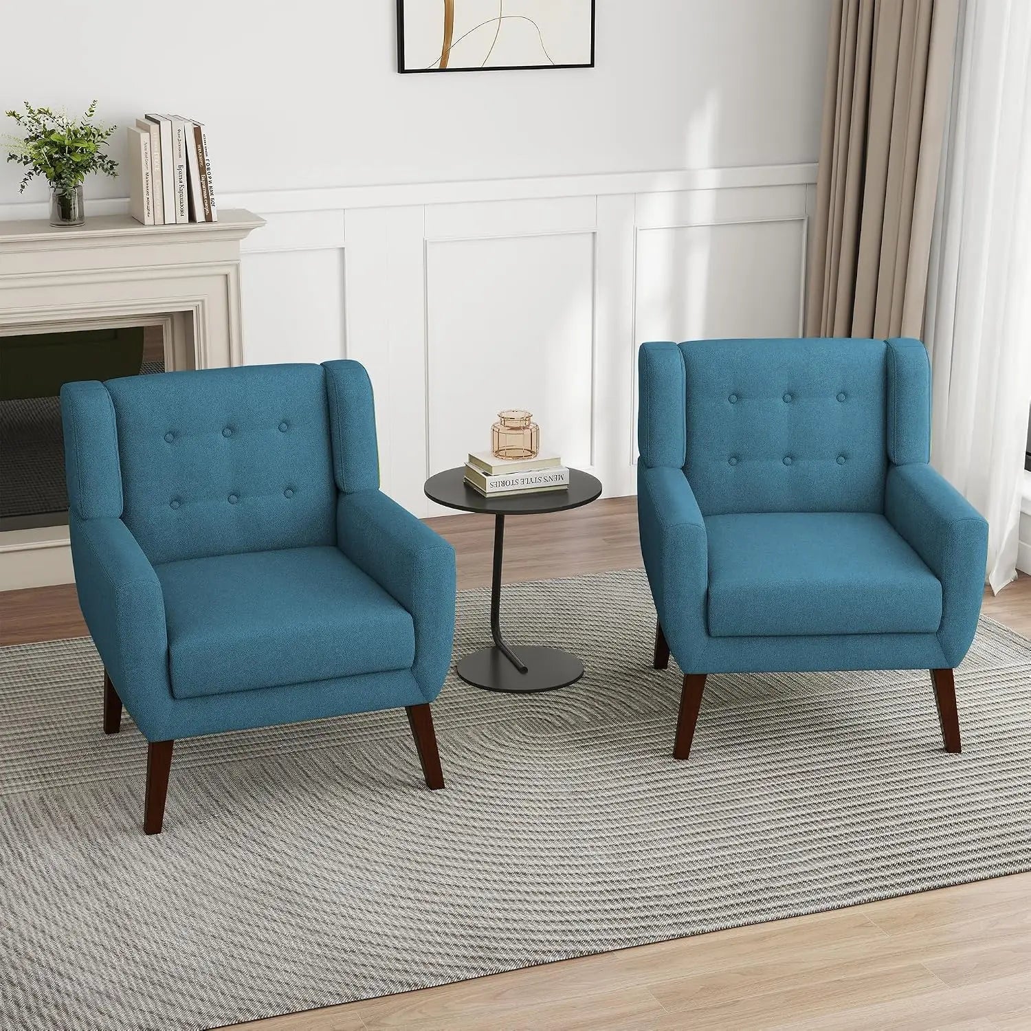 Modern PU Leather Accent Chair Set of 2