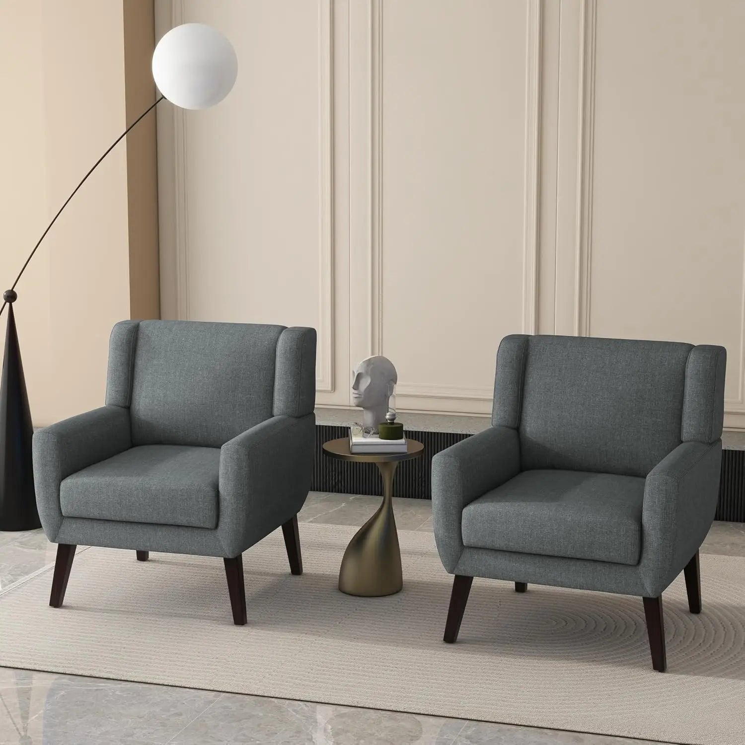 Modern PU Leather Accent Chair Set of 2