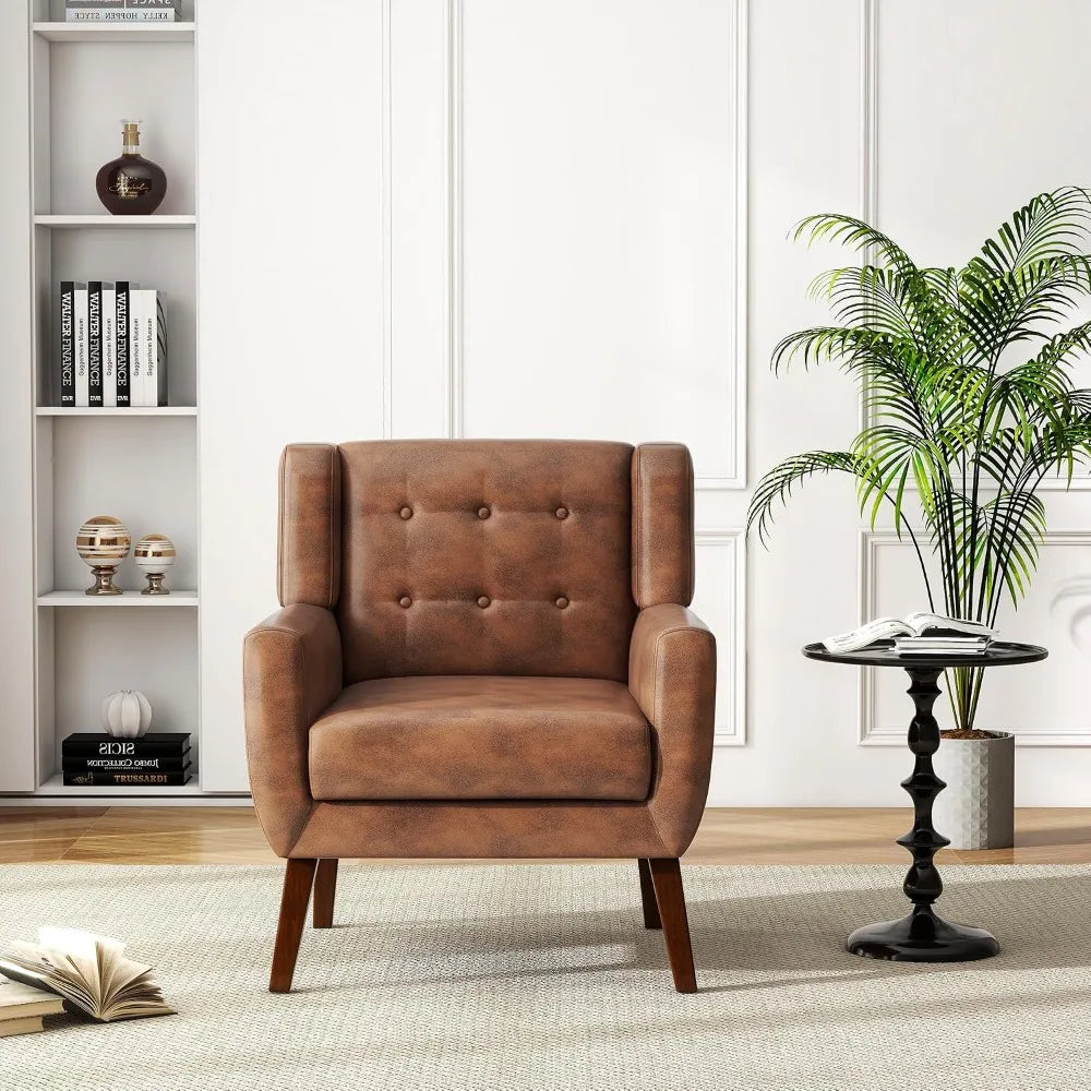 Modern PU Leather Accent Chair Set of 2