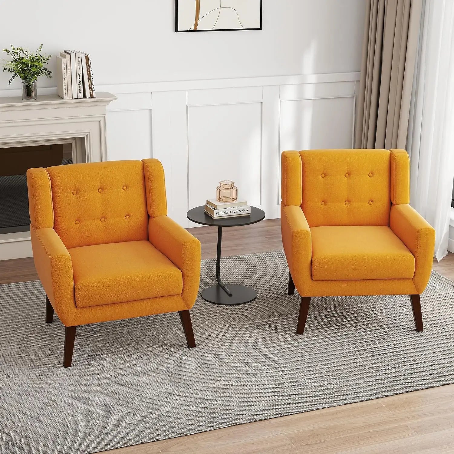 Modern PU Leather Accent Chair Set of 2