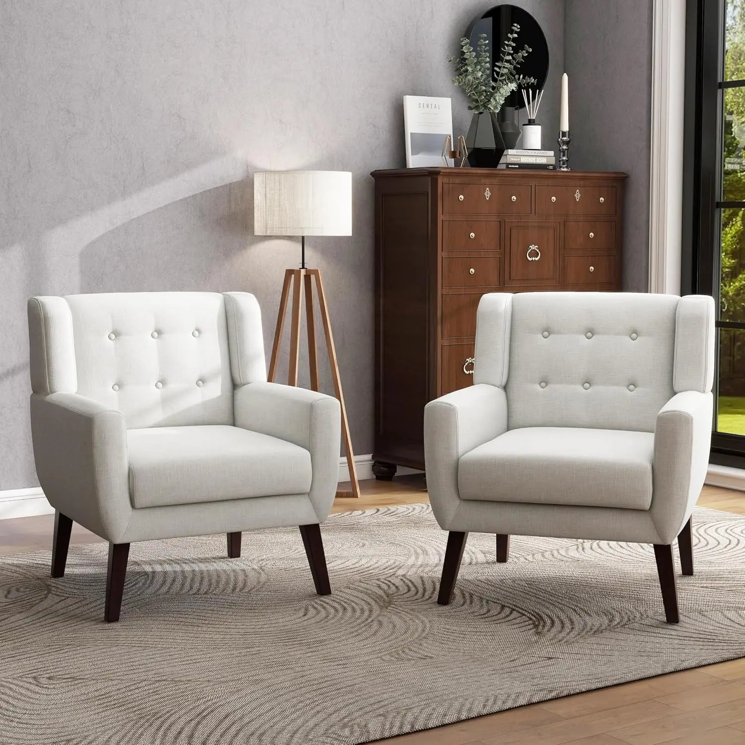 Modern PU Leather Accent Chair Set of 2