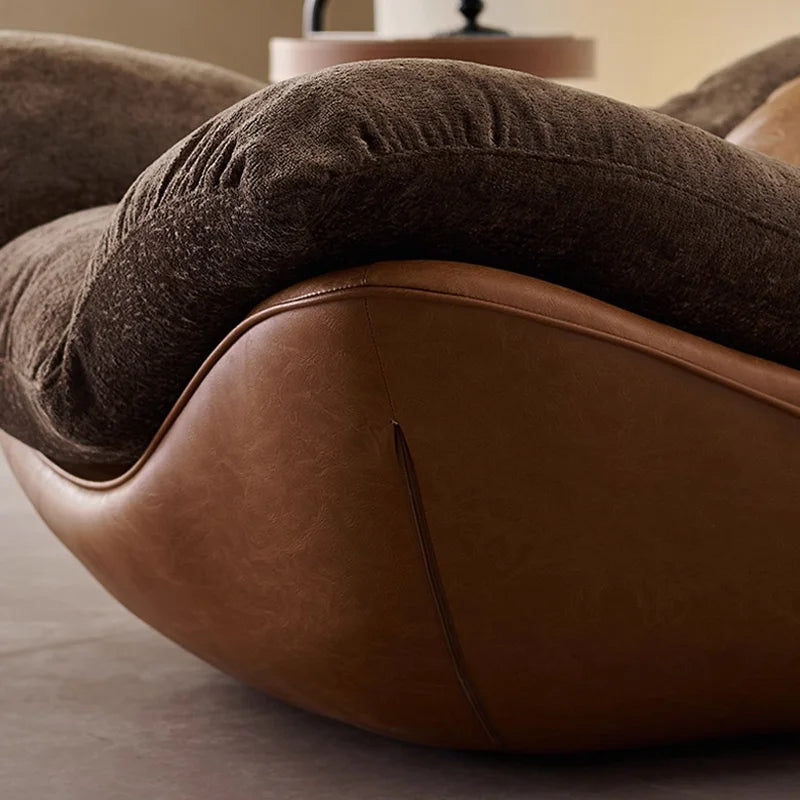 Genuine Leather Recliner – Wood Legs