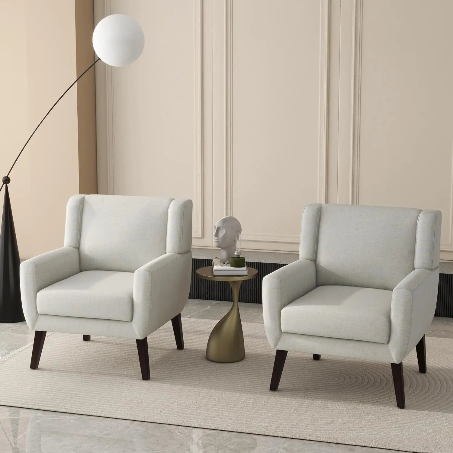 Modern PU Leather Accent Chair Set of 2