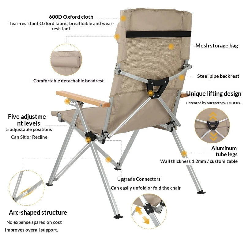 High Back Camping Folding Chair