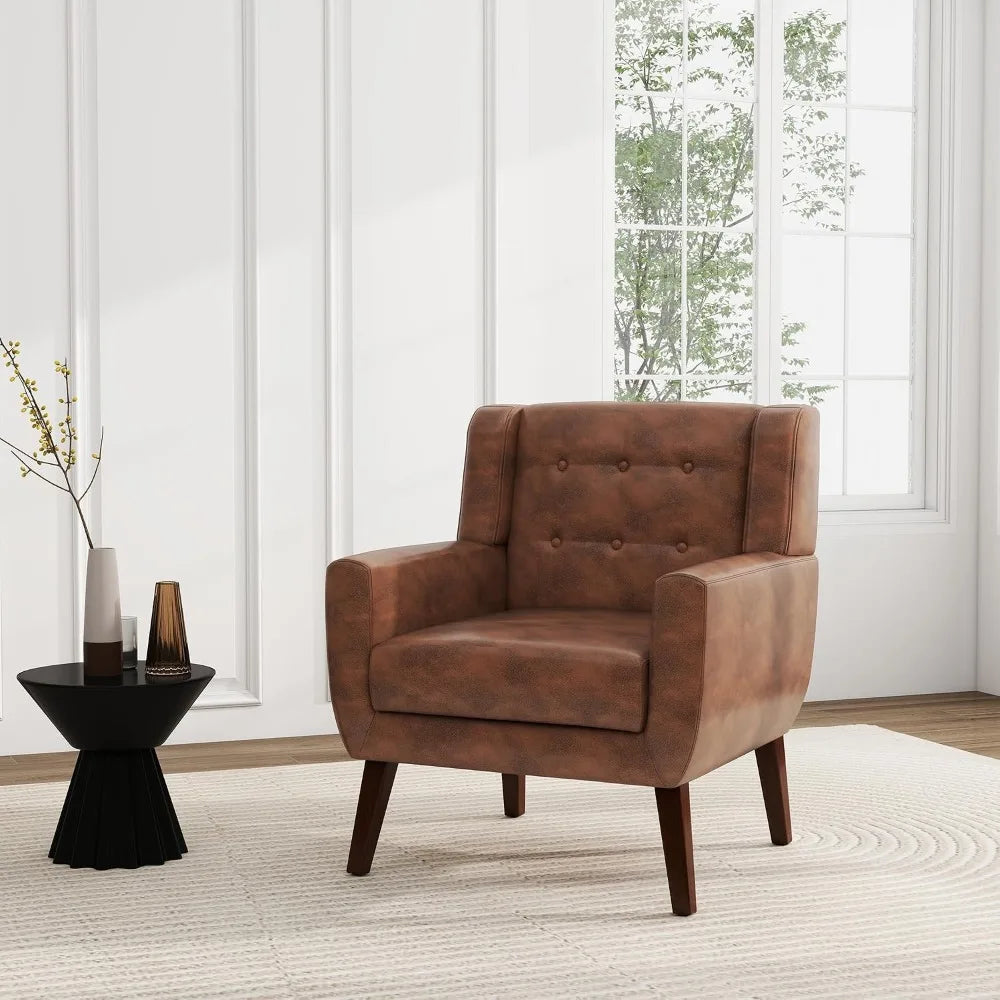 Modern PU Leather Accent Chair Set of 2