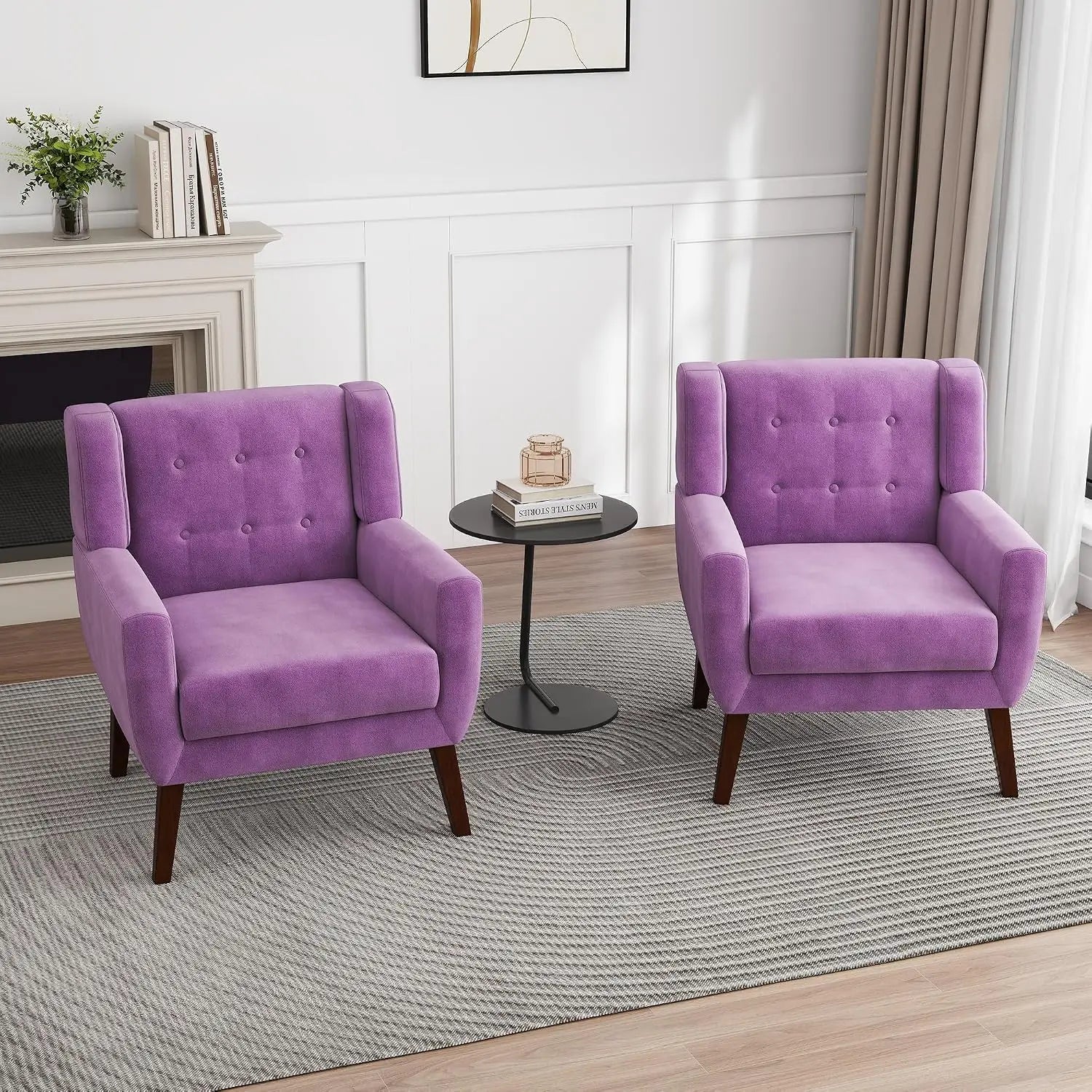 Modern PU Leather Accent Chair Set of 2