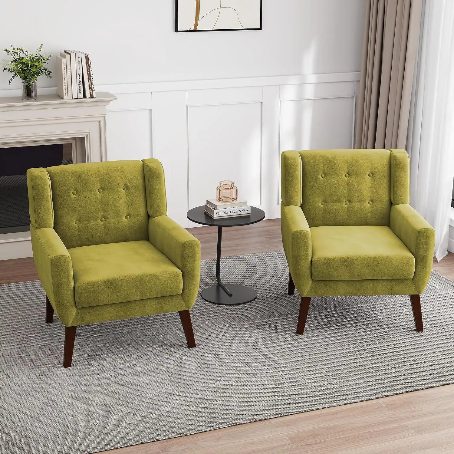 Modern PU Leather Accent Chair Set of 2