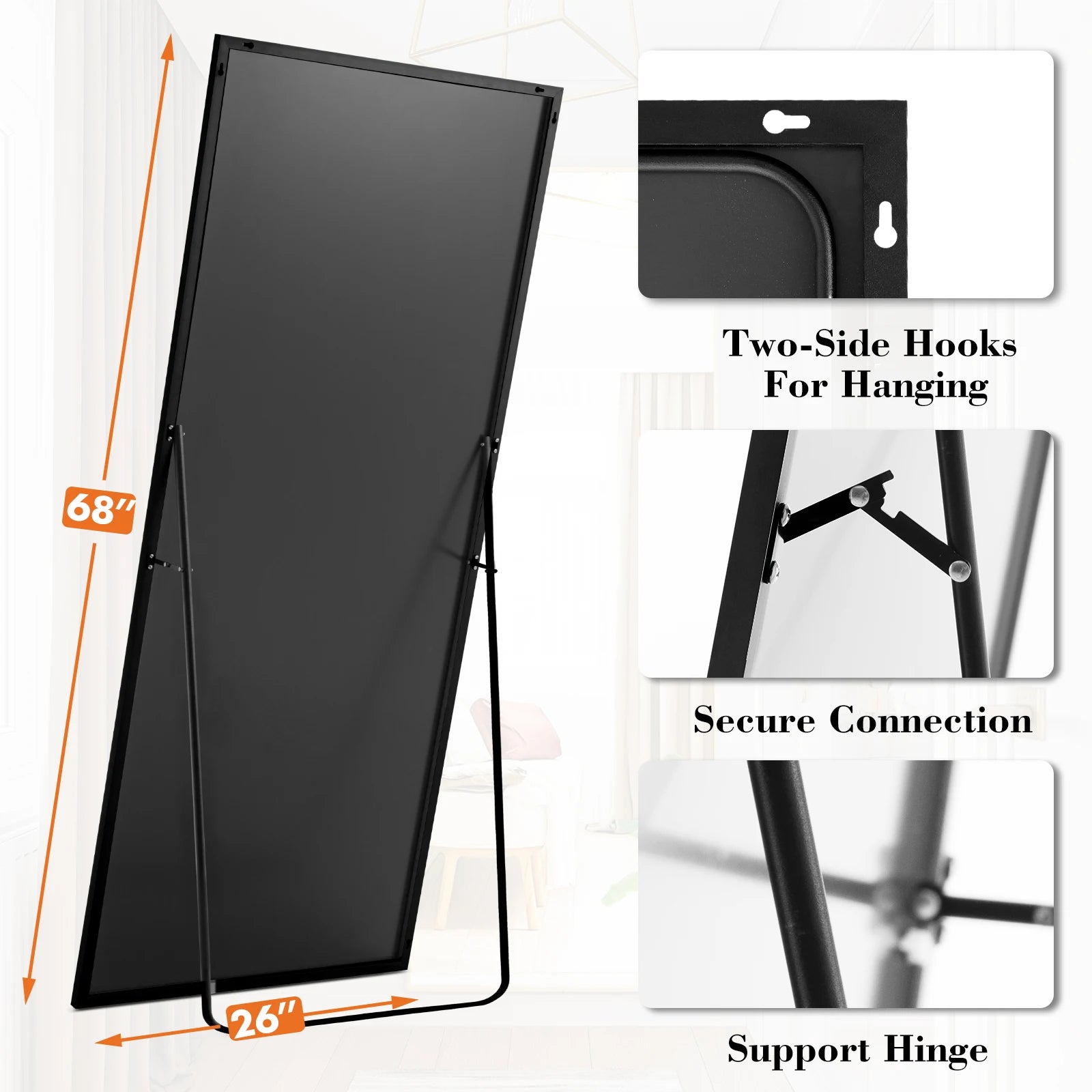 Arched Full Length Mirror with Stand