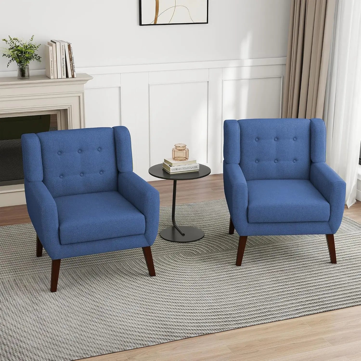 Modern PU Leather Accent Chair Set of 2