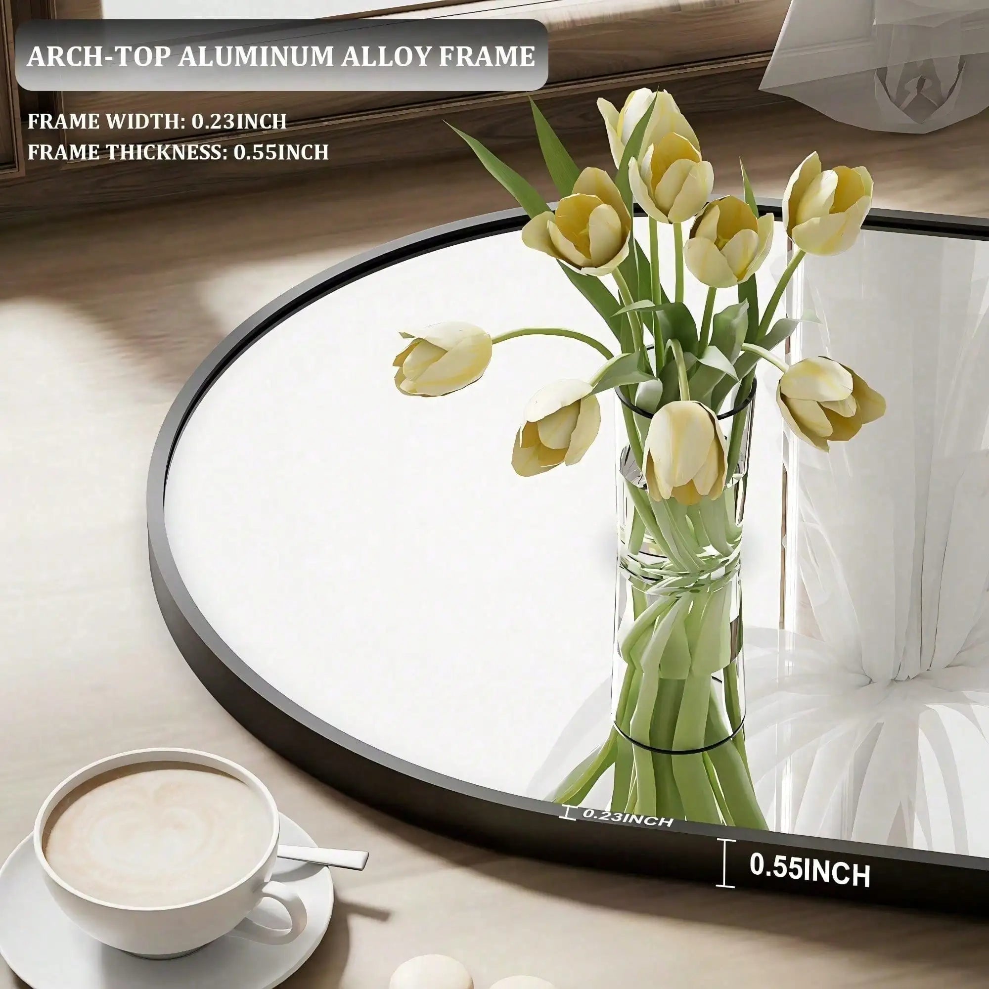 Arched Full-Length Mirror – Black Minimalist