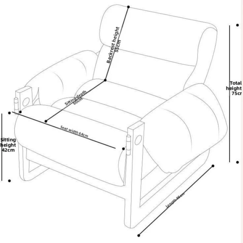 Italian Leather Lounge Sofa Chair