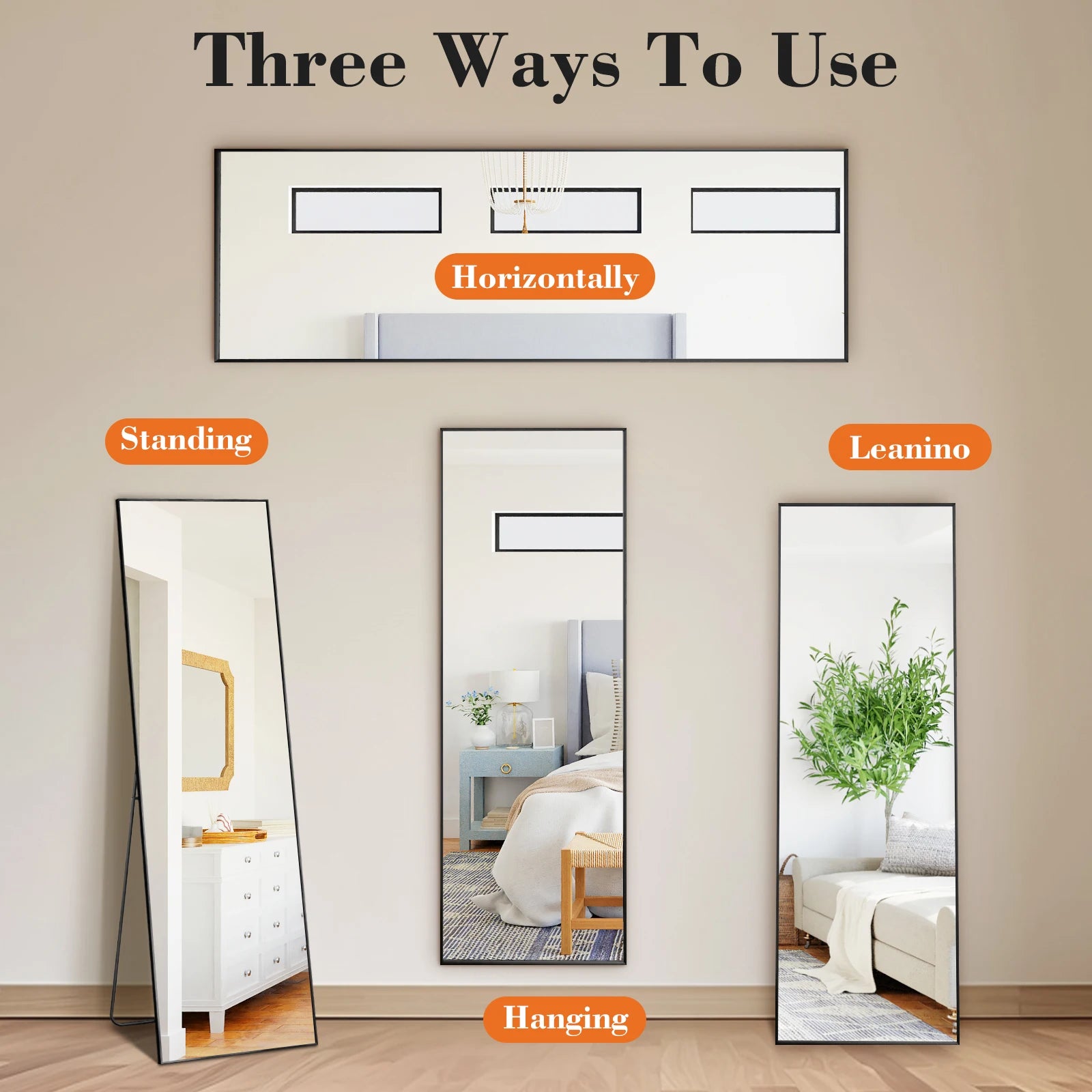 Arched Full Length Mirror with Stand