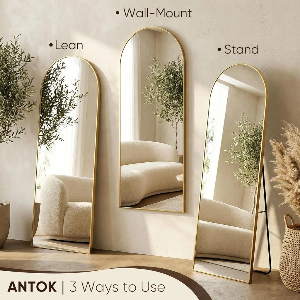 Arched Full Length Mirror – Gold Frame