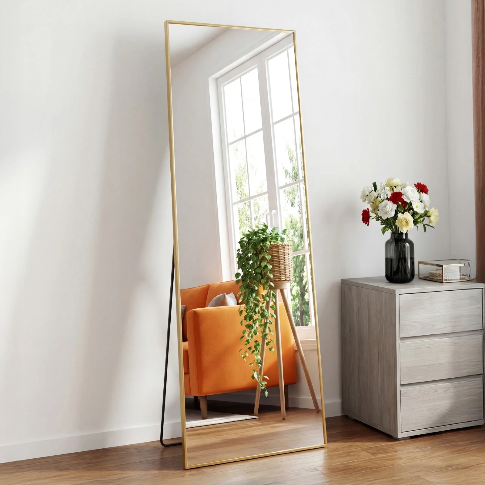 Arched Full Length Mirror with Stand