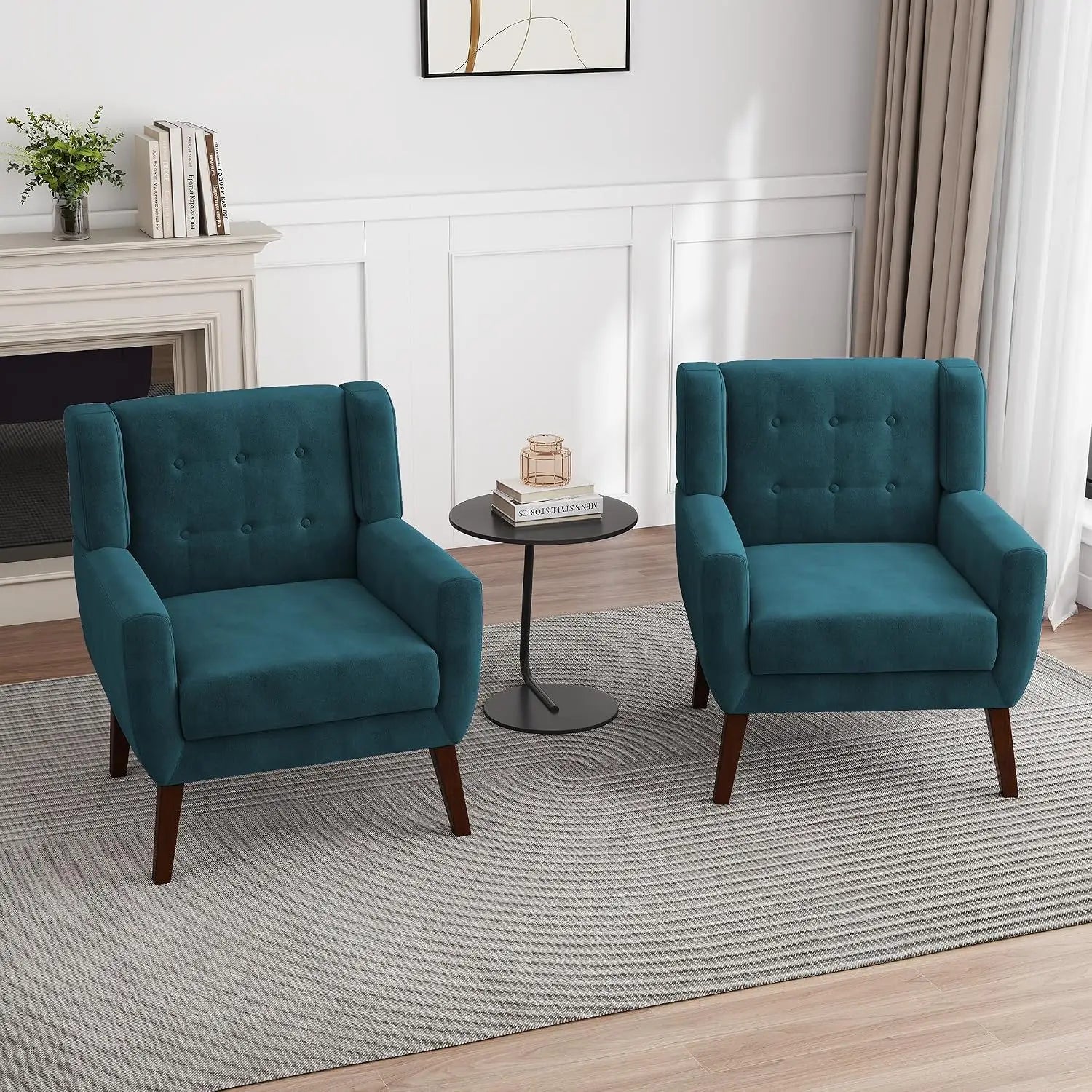 Modern PU Leather Accent Chair Set of 2