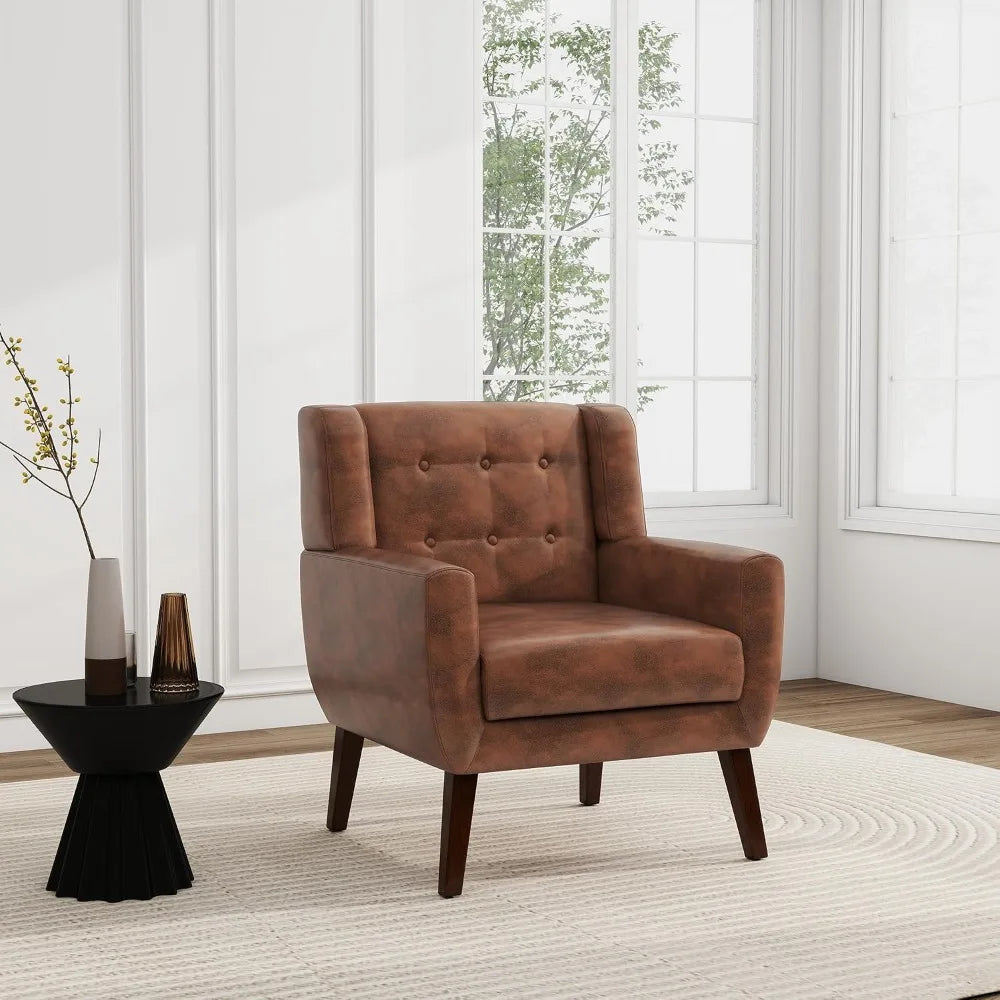 Modern PU Leather Accent Chair Set of 2