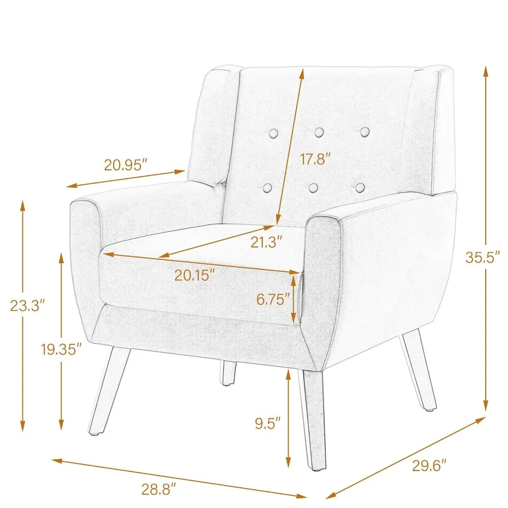 Modern PU Leather Accent Chair Set of 2