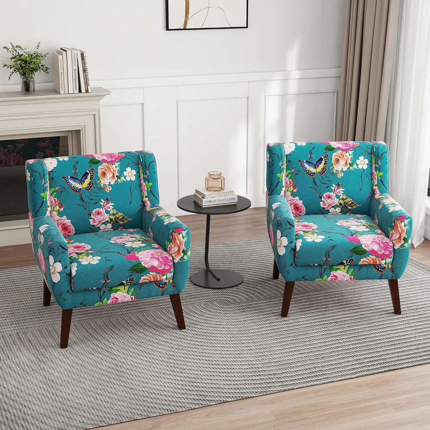 Modern PU Leather Accent Chair Set of 2