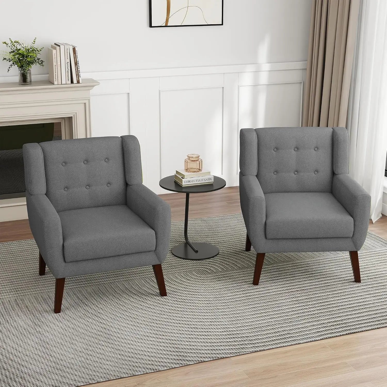 Modern PU Leather Accent Chair Set of 2
