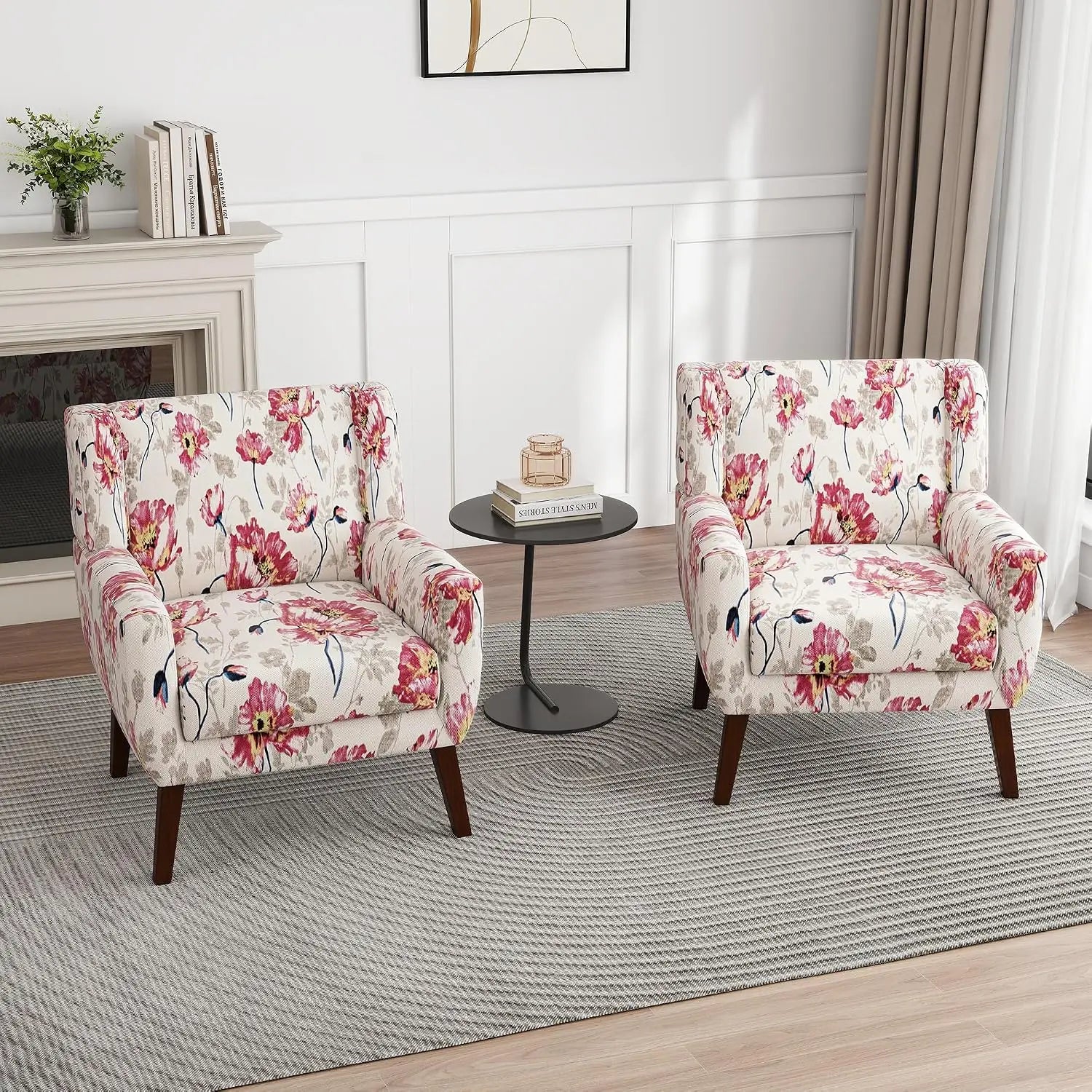 Modern PU Leather Accent Chair Set of 2