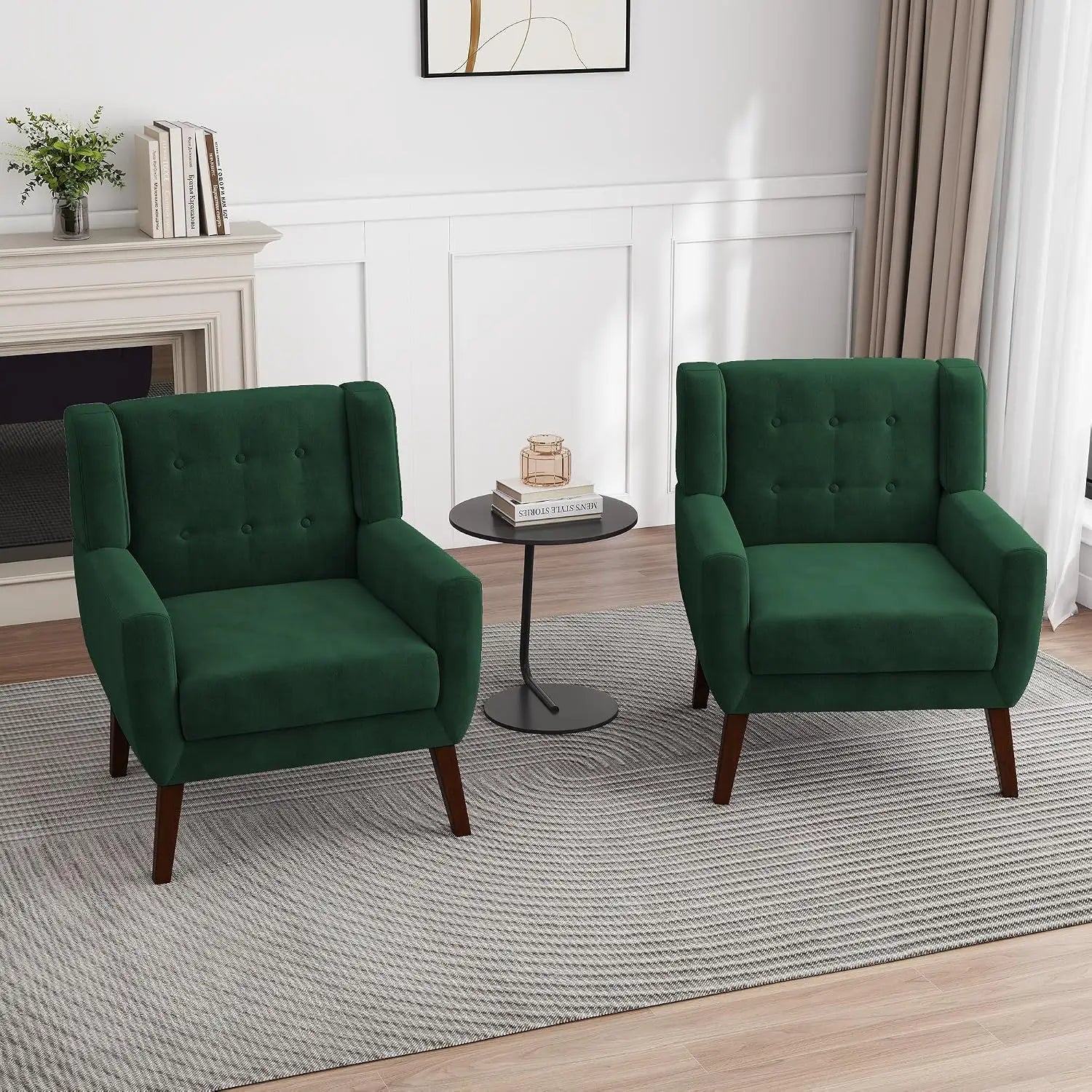 Modern PU Leather Accent Chair Set of 2