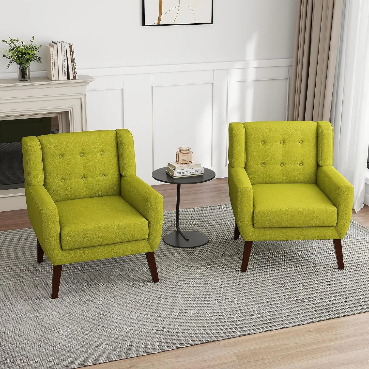 Modern PU Leather Accent Chair Set of 2