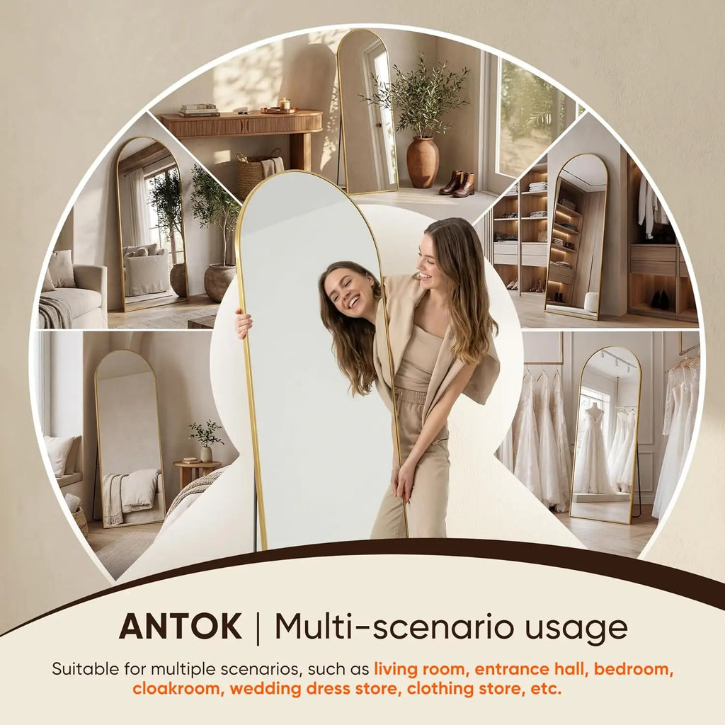 Arched Full Length Mirror – Gold Frame