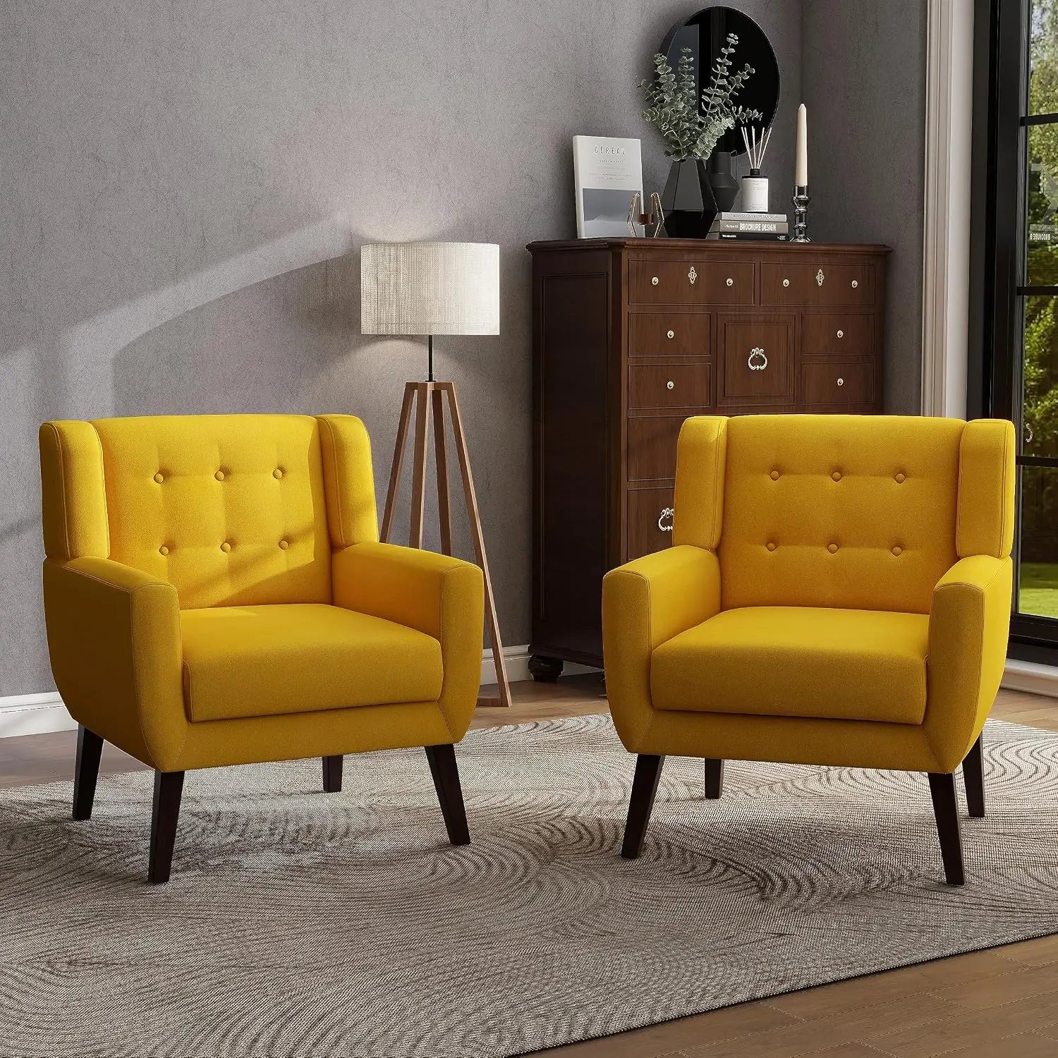Modern PU Leather Accent Chair Set of 2