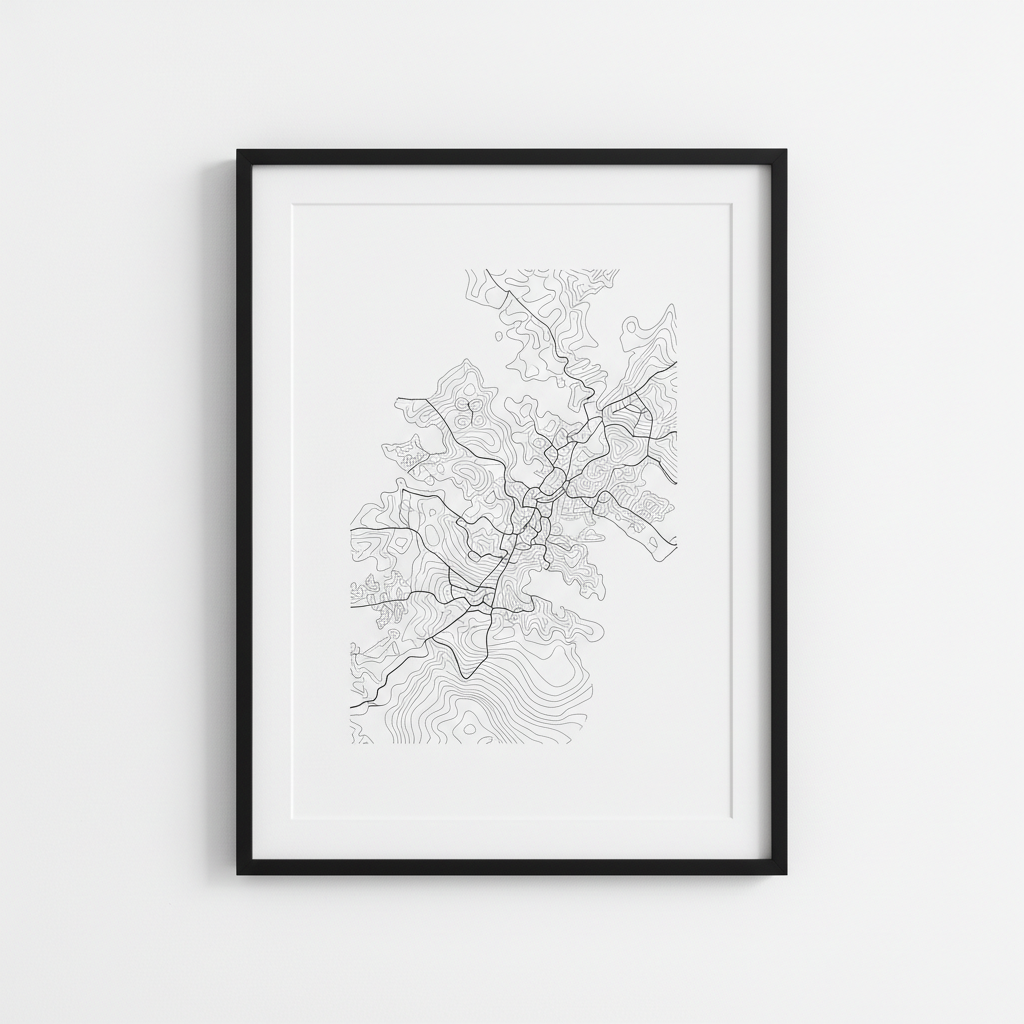 Close up of minimalist art print detail on matte paper