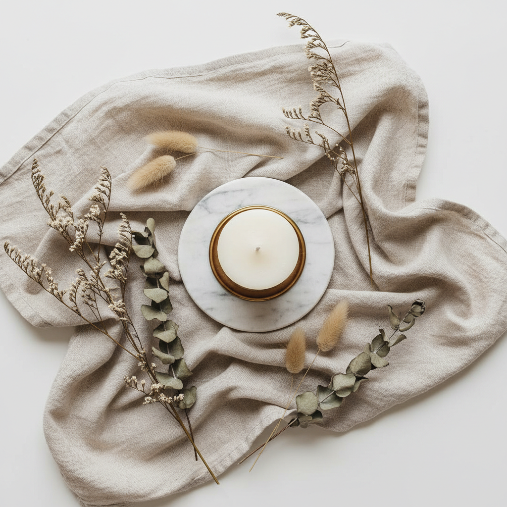 Marble & Gold Candle Holder