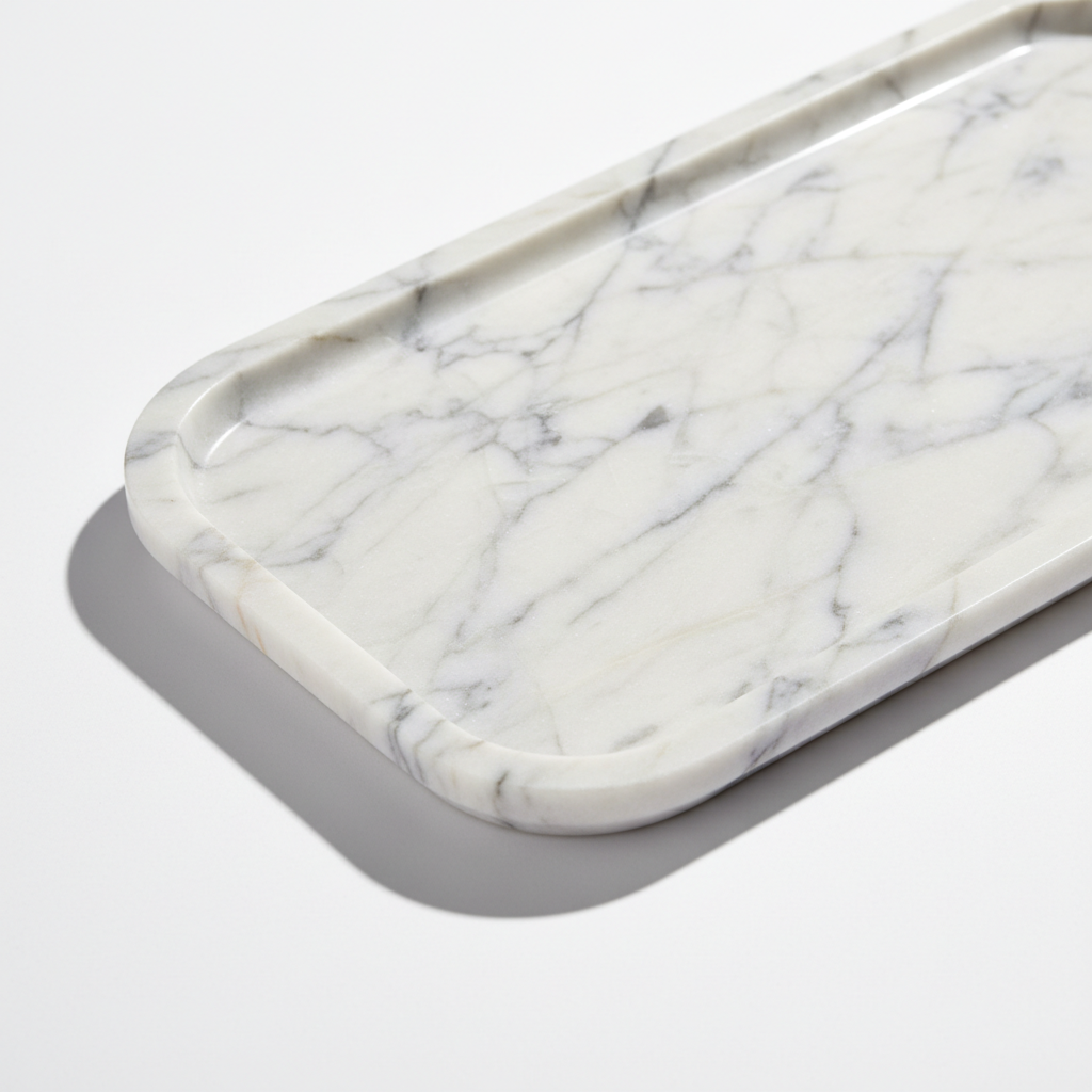 Close up detail of marble serving tray texture