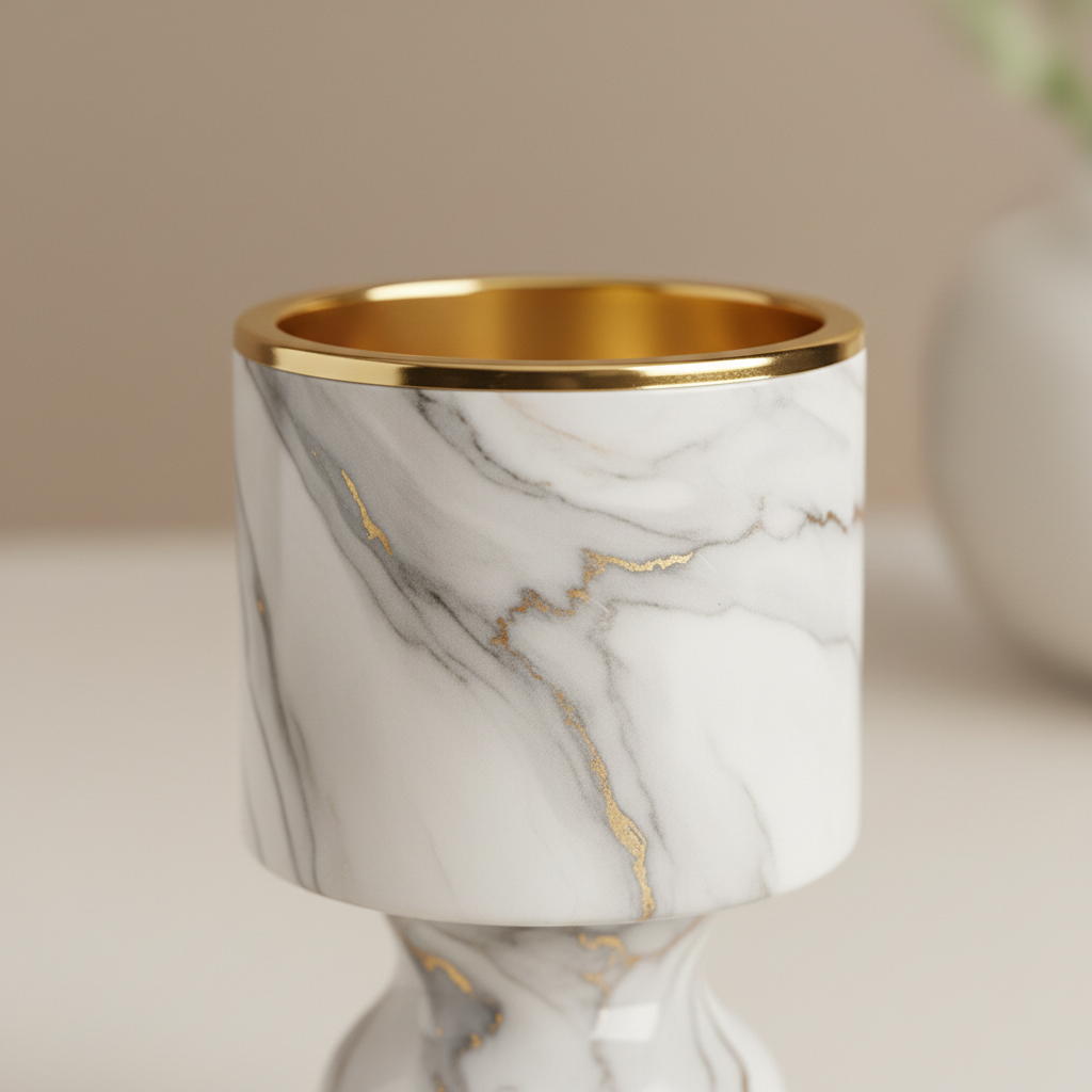 Marble & Gold Candle Holder